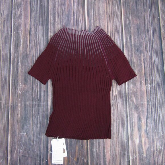 Commense Burgundy Ribbed Blouse - Picture 6 of 6